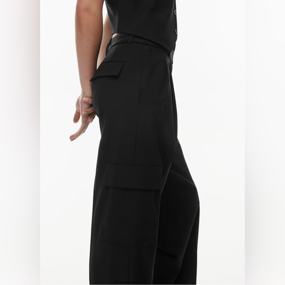 NWT Aritzia Babaton Spotlight Cargo Pant City Wool in Black Size 6 - Picture 6 of 14